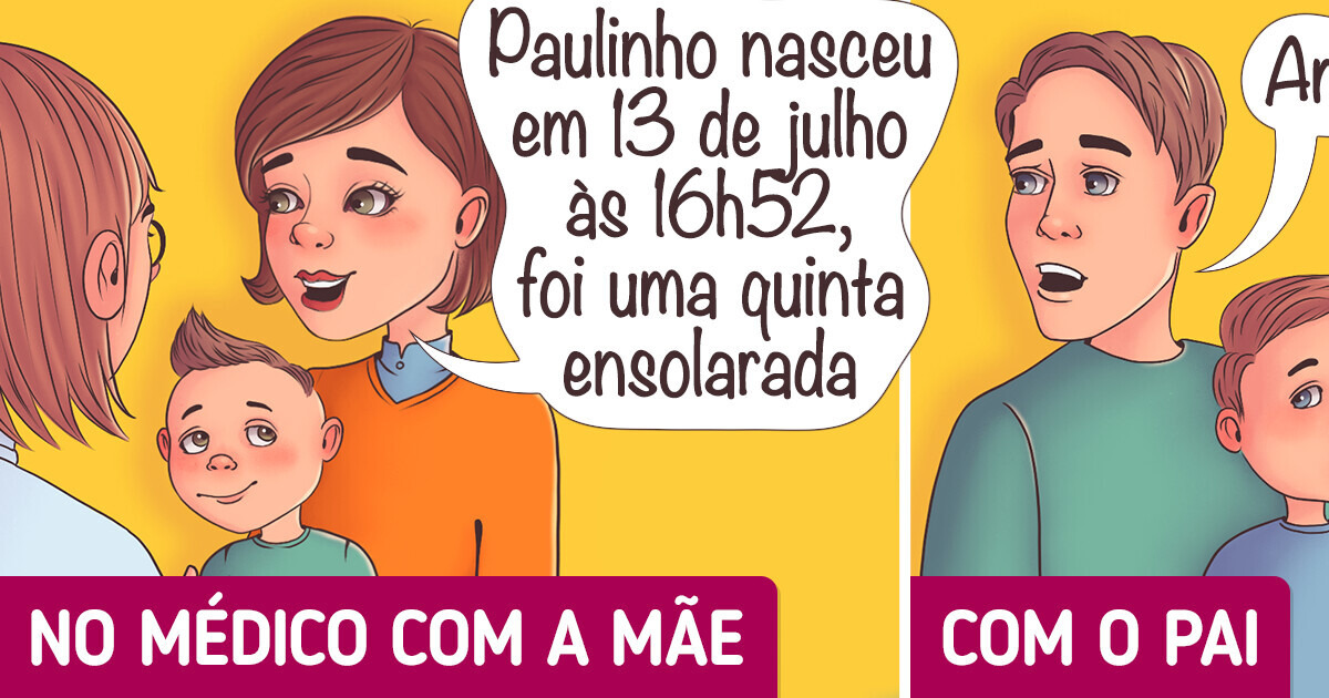 15 Situações em que pais e mães podem agir de forma totalmente diferente