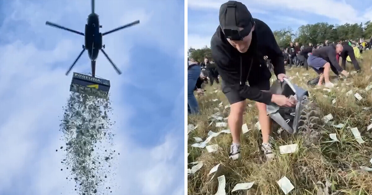 Tá chovendo dinheiro! Influenciador joga R$ 5 milhões de um helicóptero após fiasco em concurso Tá chovendo dinheiro! Influenciador joga R$ 5 milhões de um helicóptero após fiasco em concurso