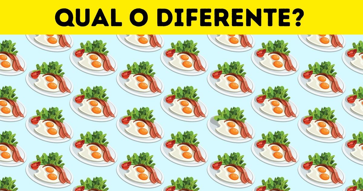 Teste: Coloque seu poder de observação à prova tentando encontrar o prato diferente dos demais