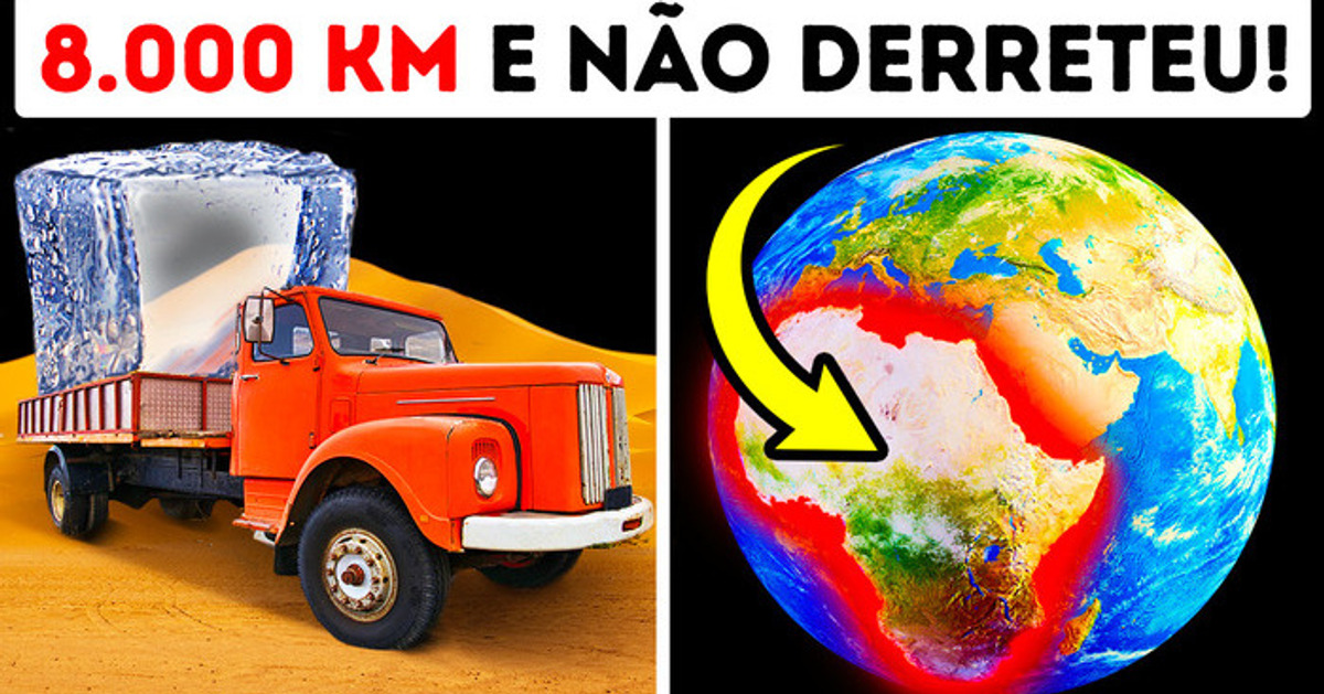Uma viagem inusitada pelo deserto levando um bloco de gelo que, de alguma forma, resistiu