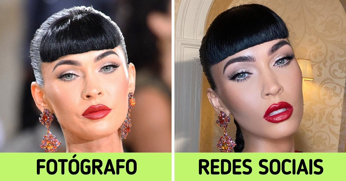 Comparamos quão diferente as estrelas podem aparentar nas fotos tiradas por fotógrafos e nas postadas em suas redes sociais
