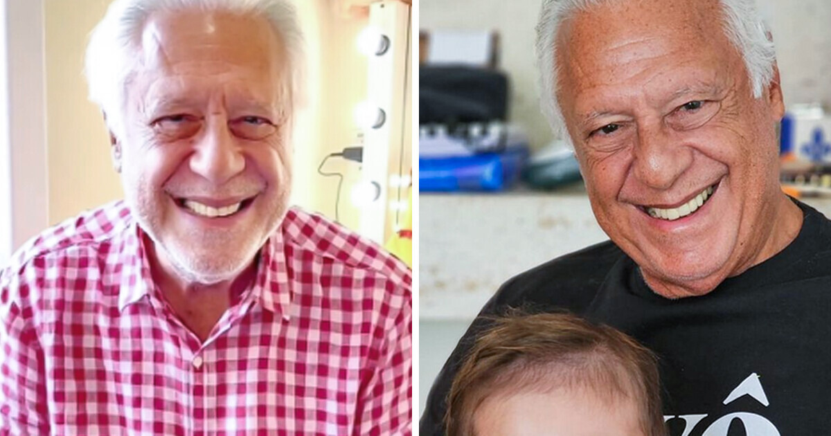 Pausa para fofura: Antônio Fagundes mostra seu lado vovô coruja