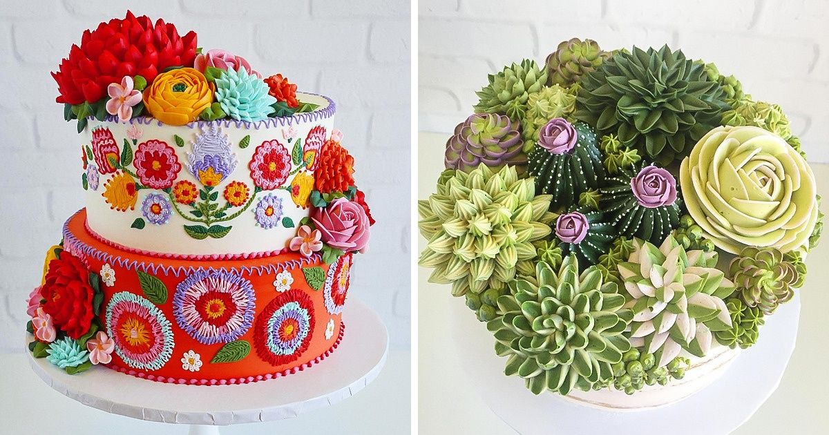 Confeiteira decora bolos como se fossem bordados e, para nós, são verdadeiras obras de arte Confeiteira decora bolos como se fossem bordados e, para nós, são verdadeiras obras de arte