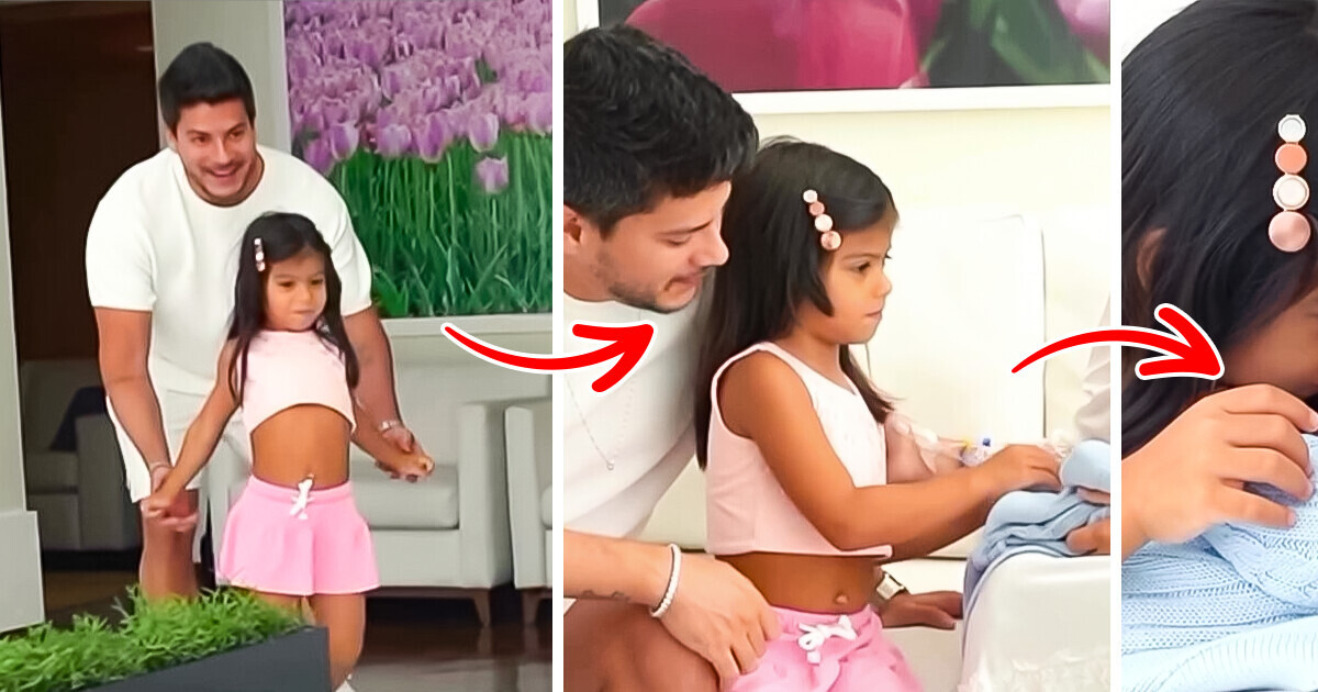 Arthur Aguiar derrete corações com fotos do 1º encontro entre a filha Sophia e o recém-nascido Gabriel