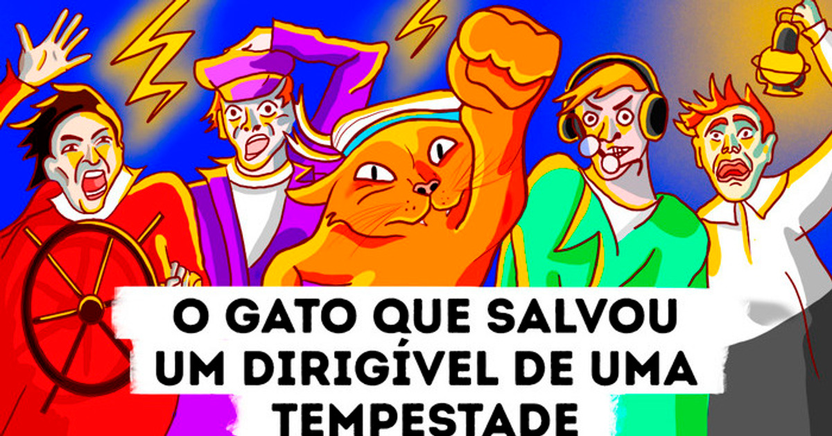 O gato heroico que salvou um dirigível em uma tempestade