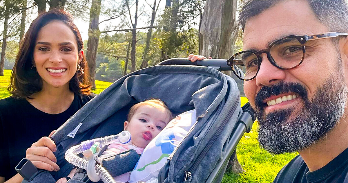 Esposa de Juliano Cazarré se abre sobre desejo para o futuro da filha com rara condição no coração