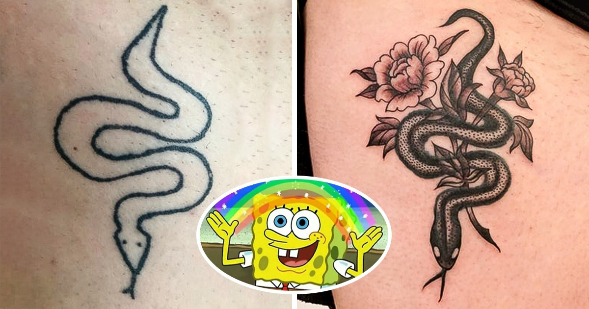 20+ Internautas que tiveram suas tatuagens revitalizadas com um novo desenho