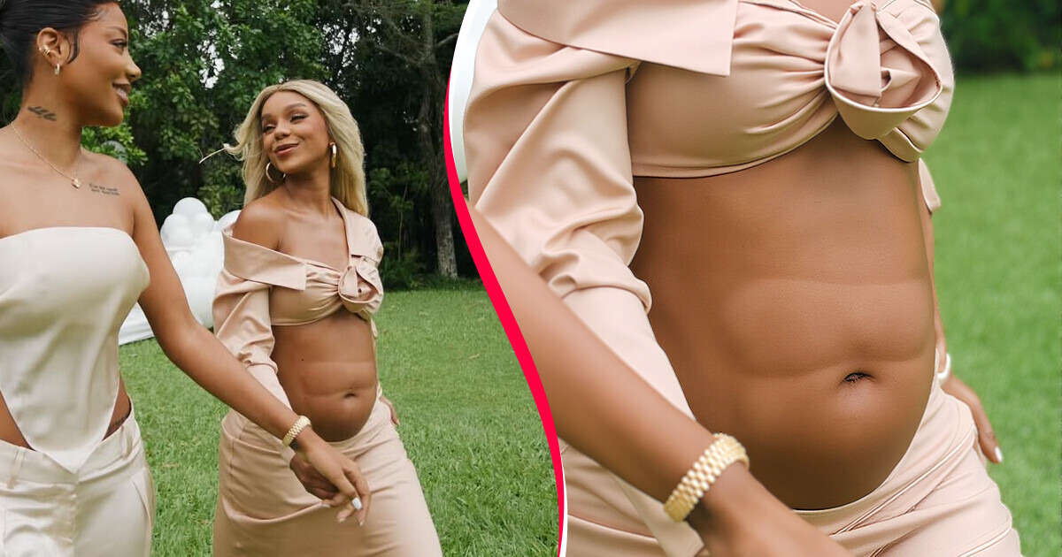 Brunna Gonçalves exibe fotos da gravidez, e gominhos abdominais chamam a atenção dos fãs