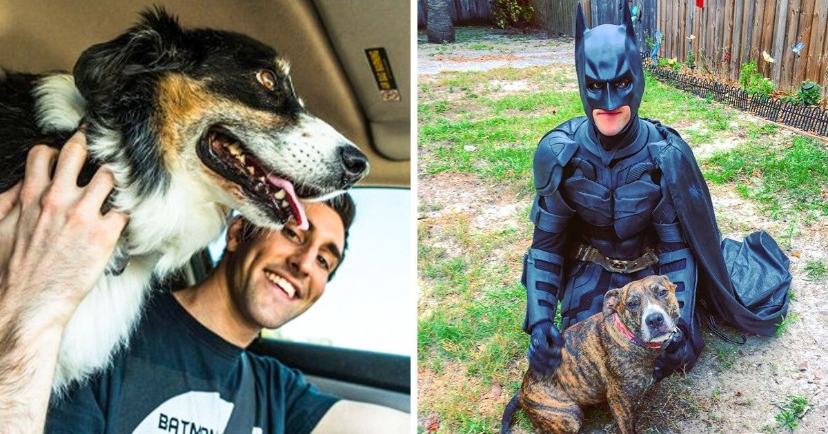 Jovem se veste de Batman para encontrar um lar para os animais e evitar que sejam sacrificados Jovem se veste de Batman para encontrar um lar para os animais e evitar que sejam sacrificados