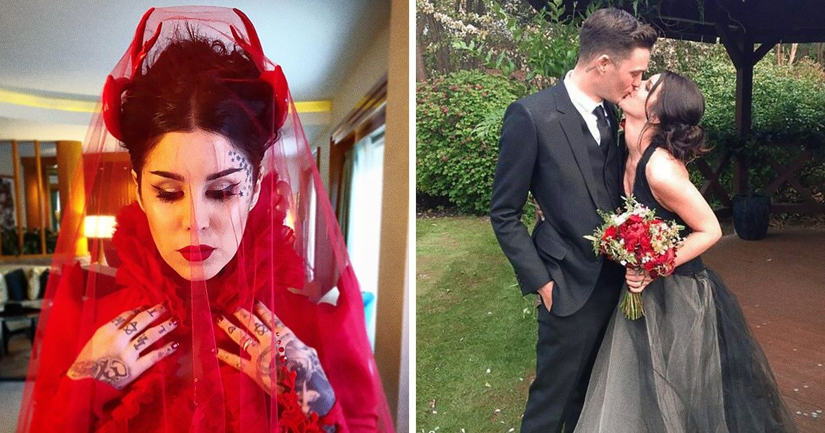 13 Famosas que decidiram romper com a tradição e se casaram com vestidos coloridos