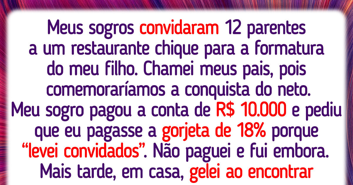 Recusei pagar uma gorjeta de R$ 1800 em um jantar ao qual fui convidado Recusei pagar uma gorjeta de R$ 1800 em um jantar ao qual fui convidado