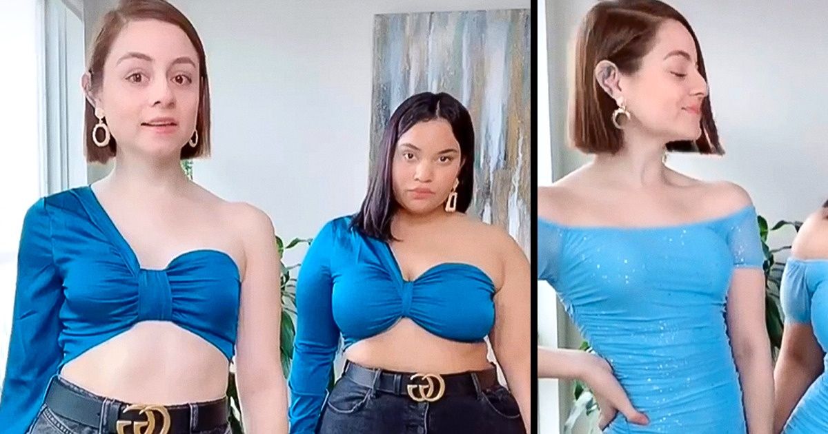 Duas amigas mostram como roupas idênticas se adaptam a diferentes tipos de corpo Duas amigas mostram como roupas idênticas se adaptam a diferentes tipos de corpo
