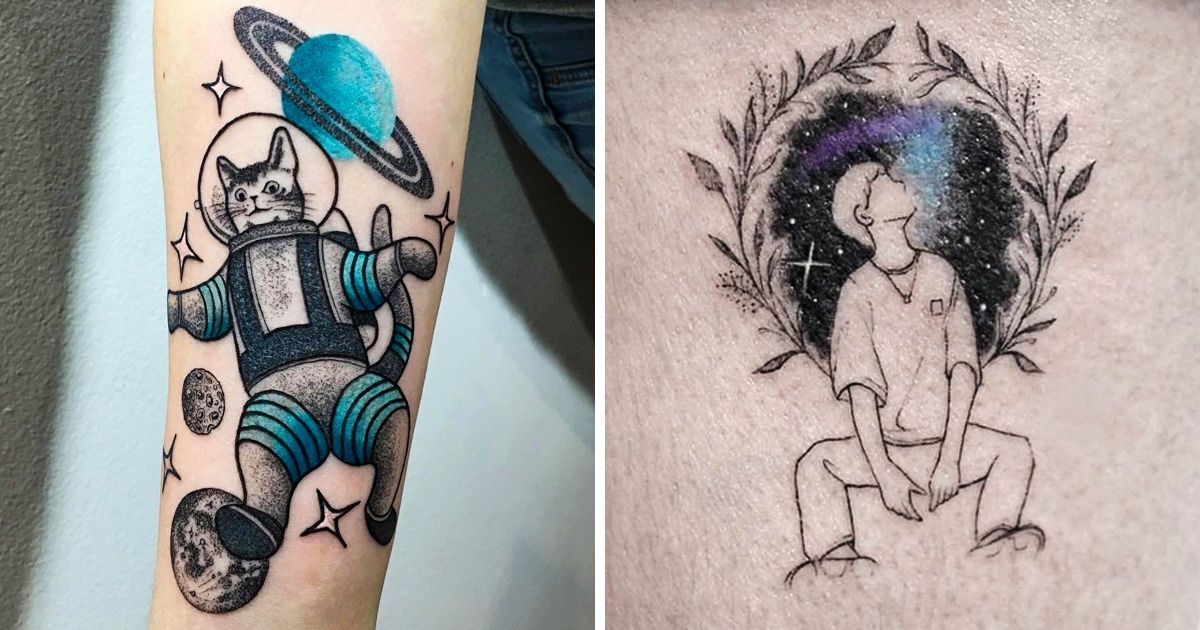 30+ Ideias de tatuagens espaciais para quem quer levar o universo na pele