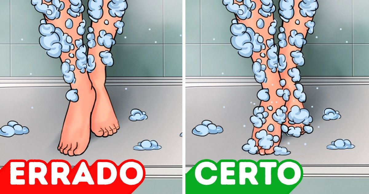 6 Partes do corpo que você pode estar lavando errado durante o banho 6 Partes do corpo que você pode estar lavando errado durante o banho