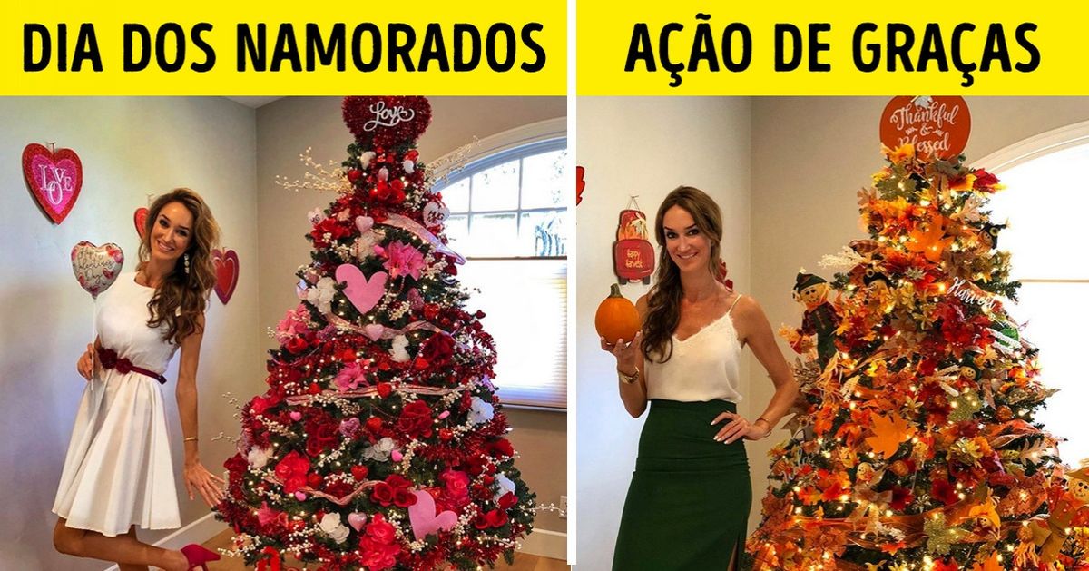 A história da mulher que cansou de desmontar a árvore de Natal, e começou a decorá-la para diferentes ocasiões A história da mulher que cansou de desmontar a árvore de Natal, e começou a decorá-la para diferentes ocasiões