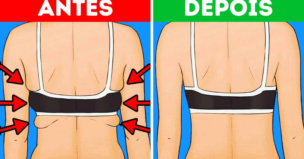 10 Exercícios para acabar com a gordura nas costas e nas axilas em 10 minutos 10 Exercícios para acabar com a gordura nas costas e nas axilas em 10 minutos
