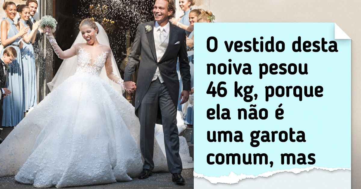 9 Celebridades que optaram por vestidos de noiva totalmente incomuns