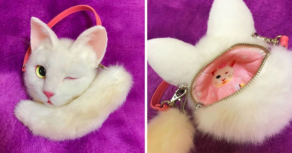 Artista japonesa cria bolsas e mochilas em formato de gatinhos tão realistas que parecem ter vida Artista japonesa cria bolsas e mochilas em formato de gatinhos tão realistas que parecem ter vida
