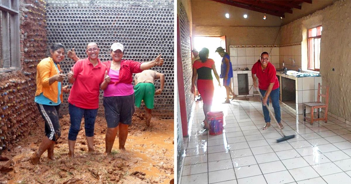 Mulher boliviana constrói casas com garrafas para ajudar famílias necessitadas e para reciclar plástico Mulher boliviana constrói casas com garrafas para ajudar famílias necessitadas e para reciclar plástico