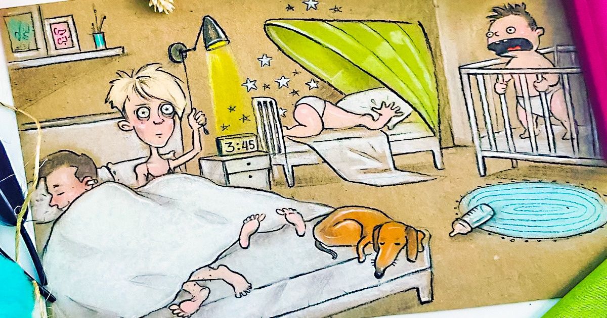 Mãe de 2 filhos expressa seu cotidiano em caricaturas divertidas