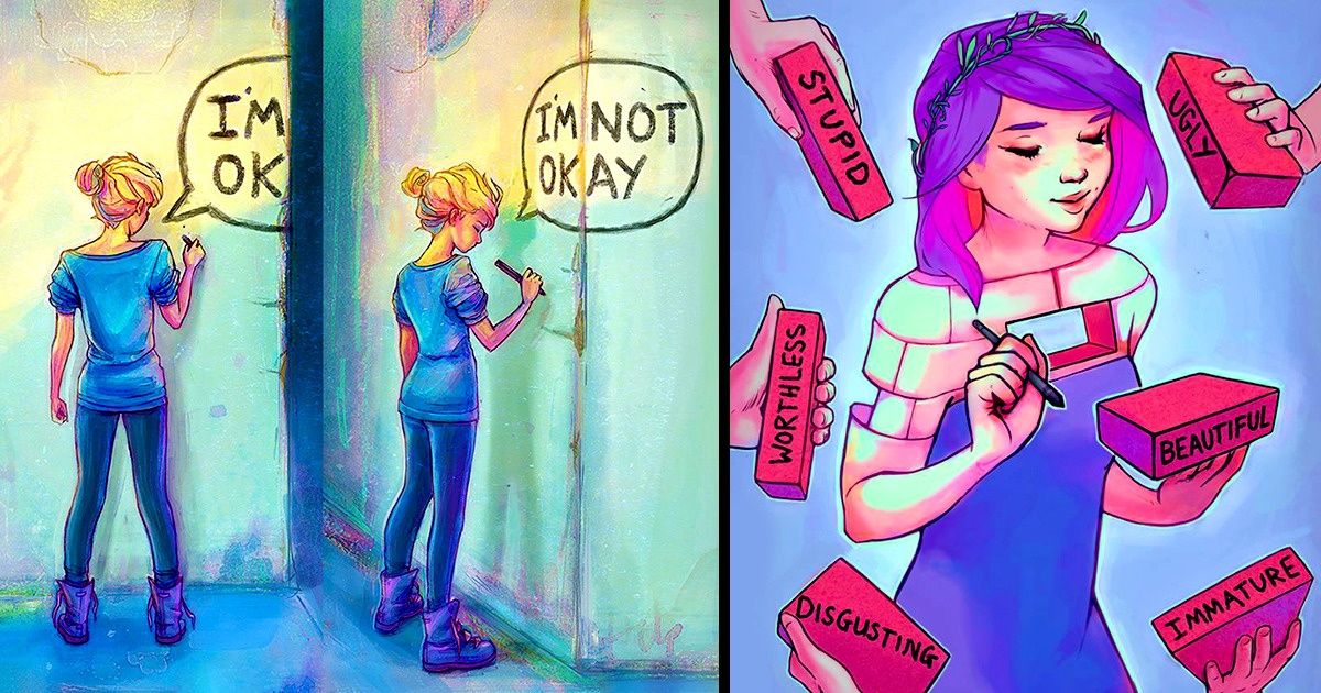Ilustrações sinceras e profundas que tratam de um grande problema: a depressão