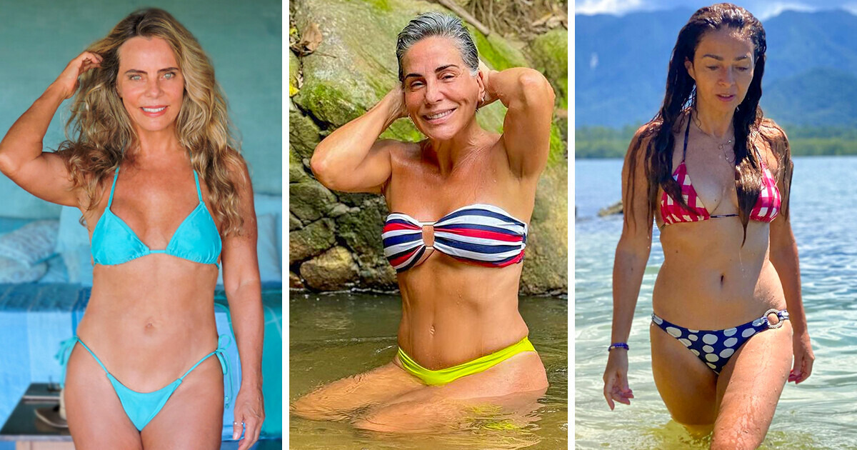 10 Famosas com mais de 60 anos mostram que não há idade certa para usar biquíni