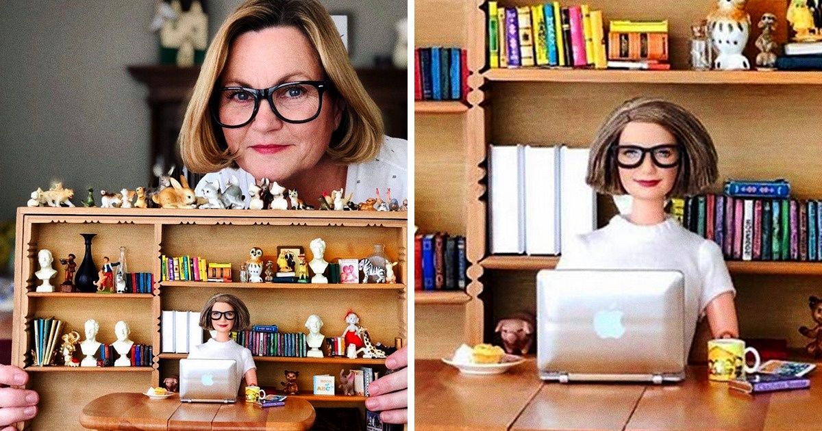 Avó cria acessórios e móveis exclusivos para sua família Barbie