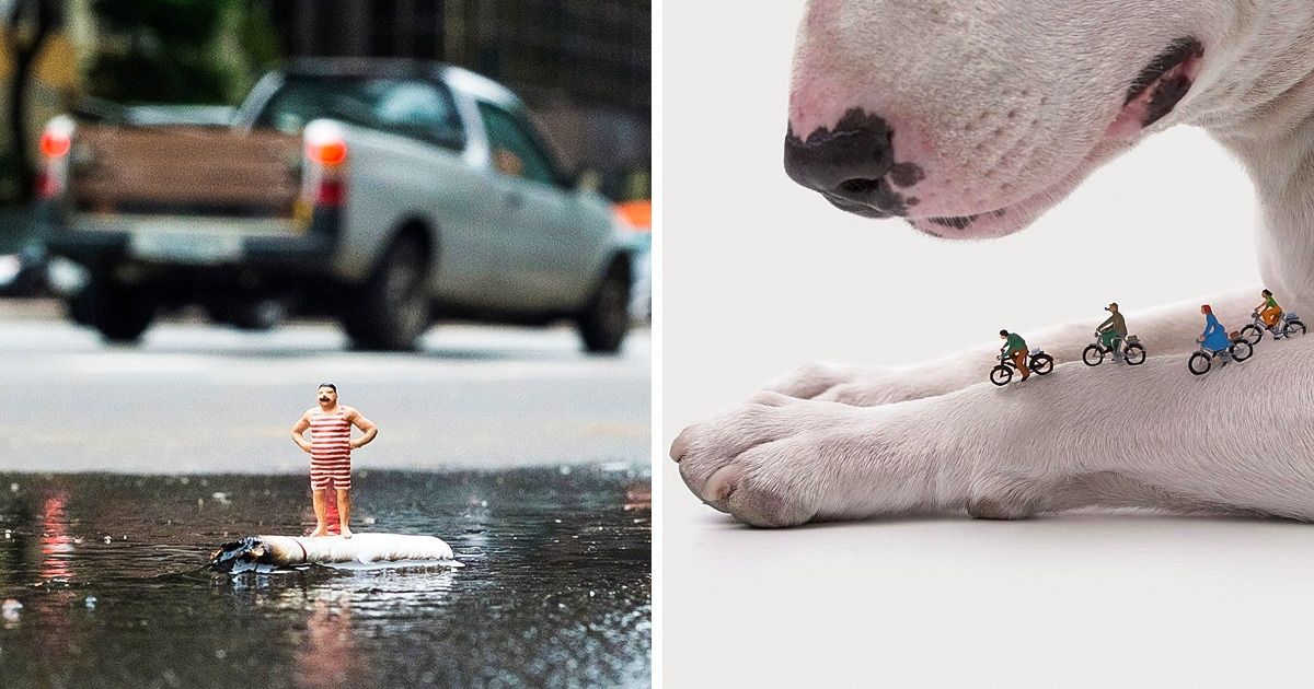 Fotógrafo brasileiro “encolhe” as pessoas e as coloca em várias cenas inusitadas
