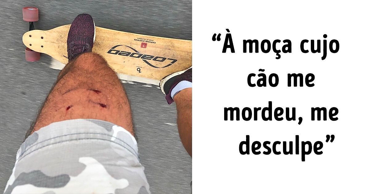 Skatista mordido por cão pede desculpas à dona e caso viraliza Skatista mordido por cão pede desculpas à dona e caso viraliza