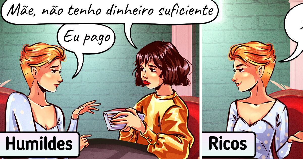 13 Quadrinhos sobre situações em que pessoas humildes e ricas se comportam de forma totalmente diferente