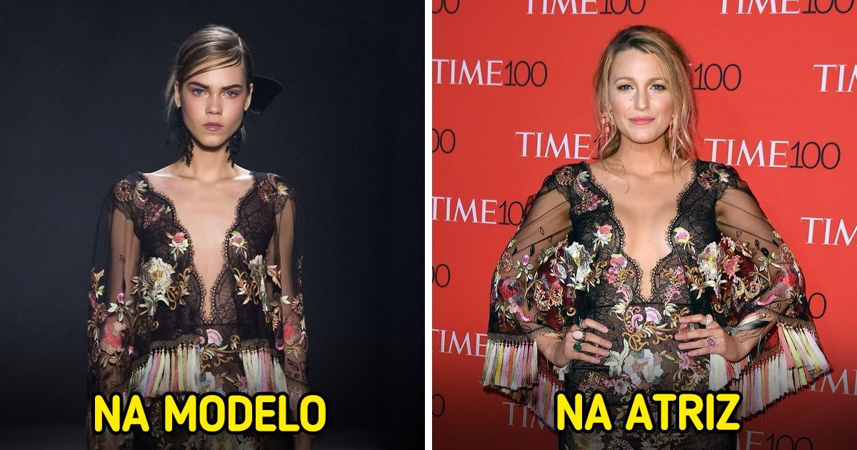 17 Trajes deslumbrantes em modelos de passarela que ficaram bem diferentes nas celebridades