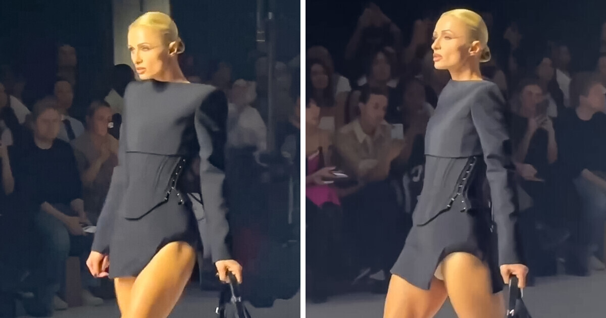 Paris Hilton é ridicularizada por seu jeito estranho de andar na passarela