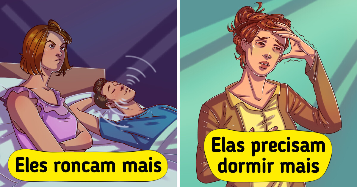 6 Diferenças nos hábitos de sono entre homens e mulheres 6 Diferenças nos hábitos de sono entre homens e mulheres