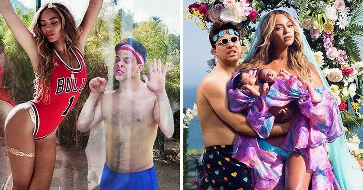 O divertido garoto que se coloca nas fotos dos famosos