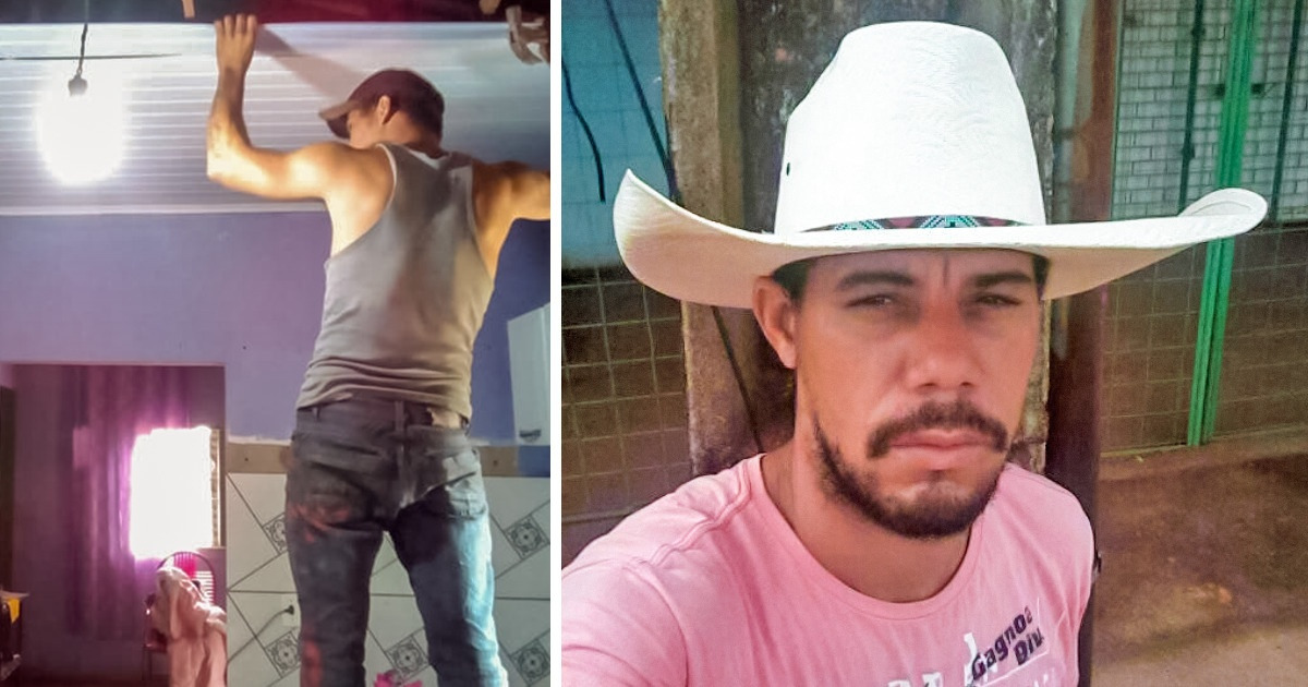 Pedreiro conserta telhado de pessoas carentes de graça no MT