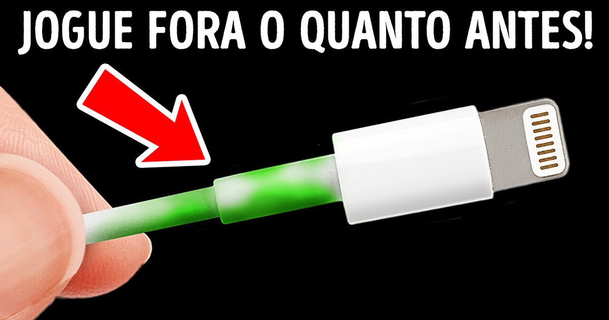 Se o cabo do carregador ficou verde, jogue-o fora o mais rápido possível
