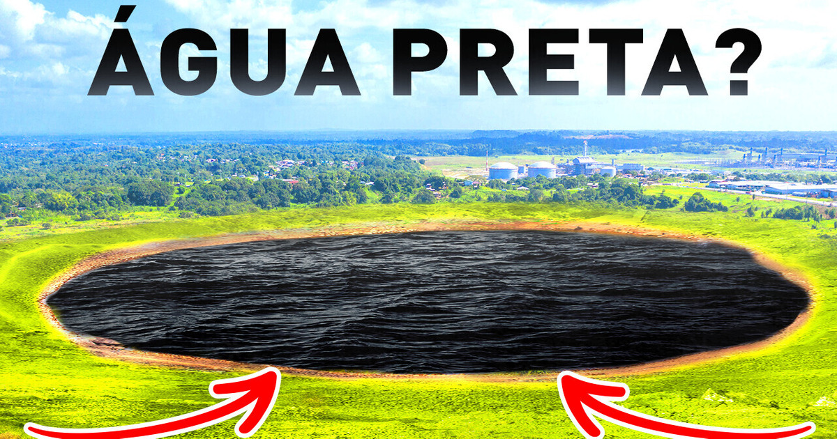 Um lago com asfalto líquido em vez de água Um lago com asfalto líquido em vez de água