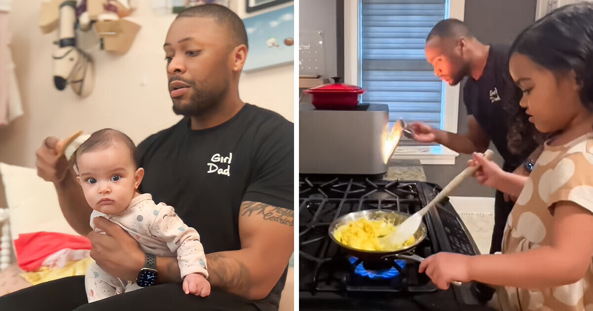 Ele virou o jogo em casa e agora dá conta de cuidar das três filhas antes do amanhecer