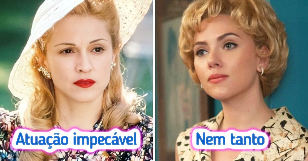 14 Celebridades que interpretaram estrelas lendárias do cinema — e nem todas se saíram bem