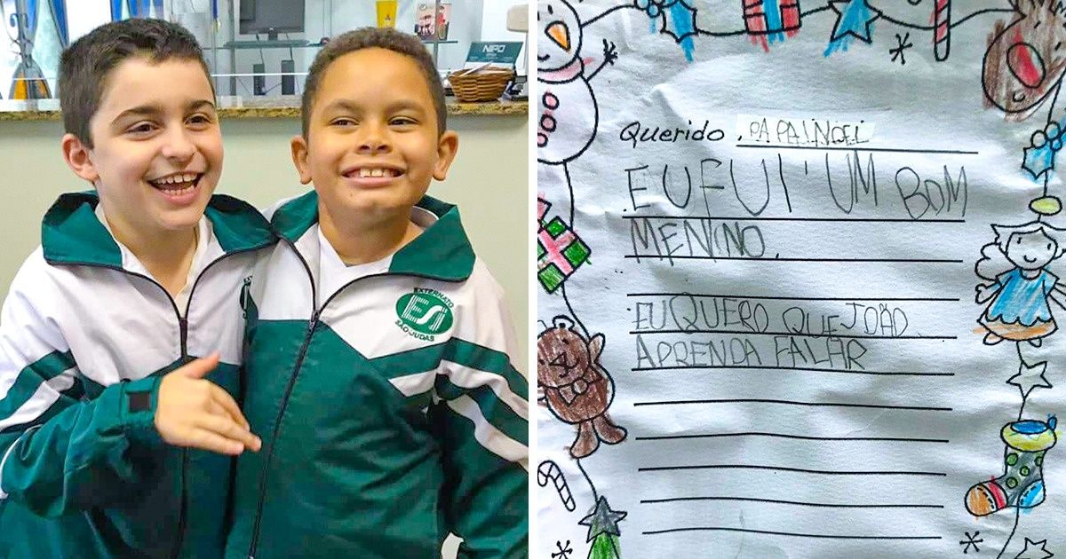 Menino autista pede ao Papai Noel que amigo, também autista, aprenda a falar Menino autista pede ao Papai Noel que amigo, também autista, aprenda a falar