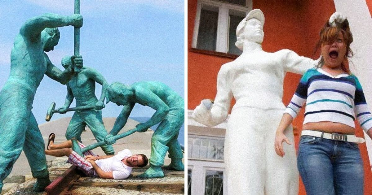 25 Pessoas que sabem se divertir diante de uma estátua 25 Pessoas que sabem se divertir diante de uma estátua