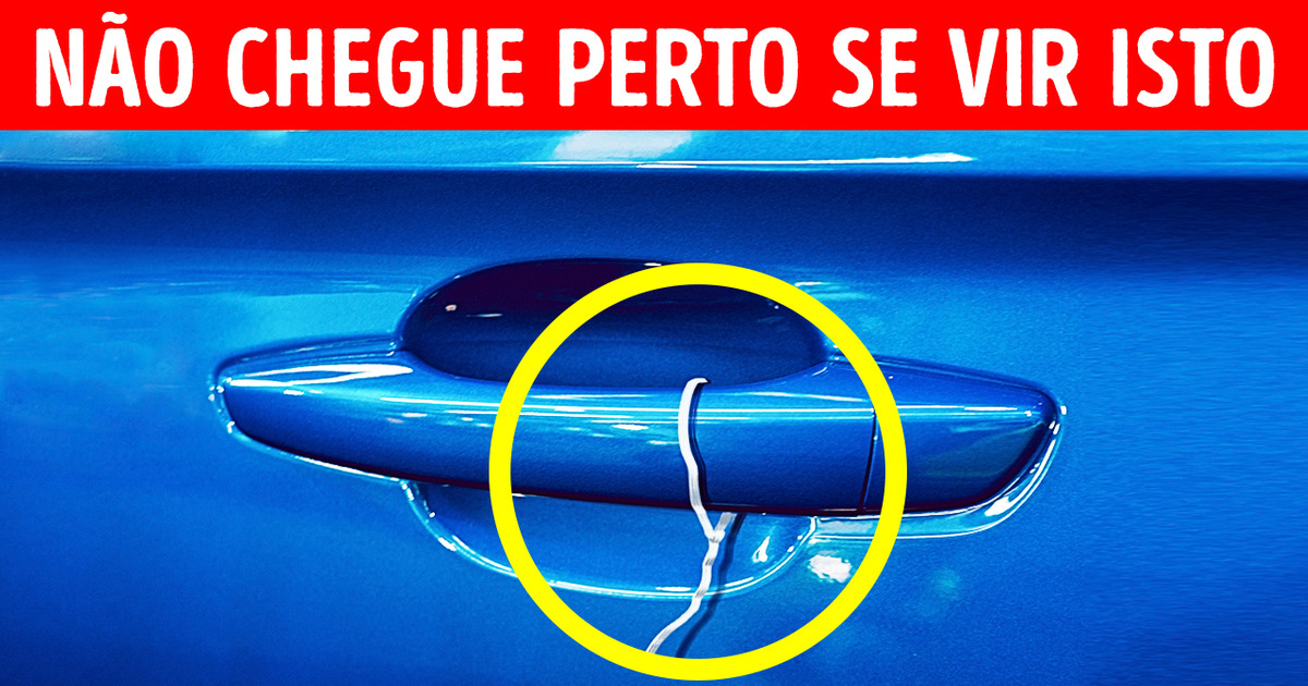 O que fazer se houver um fio amarrado na maçaneta do seu carro