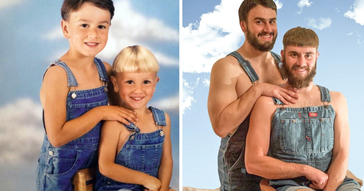 12 Recriações de fotos de infância cheias de amor e nostalgia 12 Recriações de fotos de infância cheias de amor e nostalgia