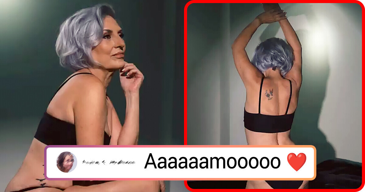Uma avó participa de uma sessão de fotos, mostrando a beleza dos corpos de 70 anos