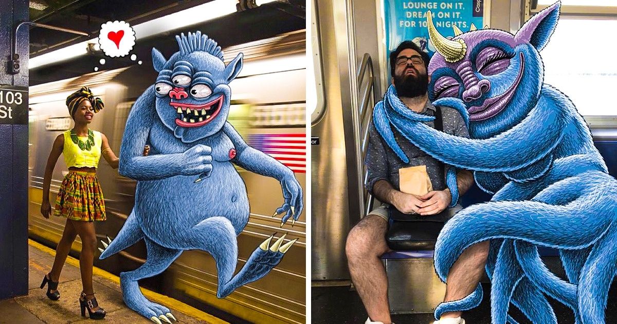 Um artista super criativo e os monstros do Metrô de Nova York