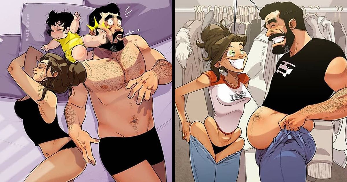 Um artista israelense e sua esposa mostram momentos engraçados e doces de pais de primeira viagem Um artista israelense e sua esposa mostram momentos engraçados e doces de pais de primeira viagem