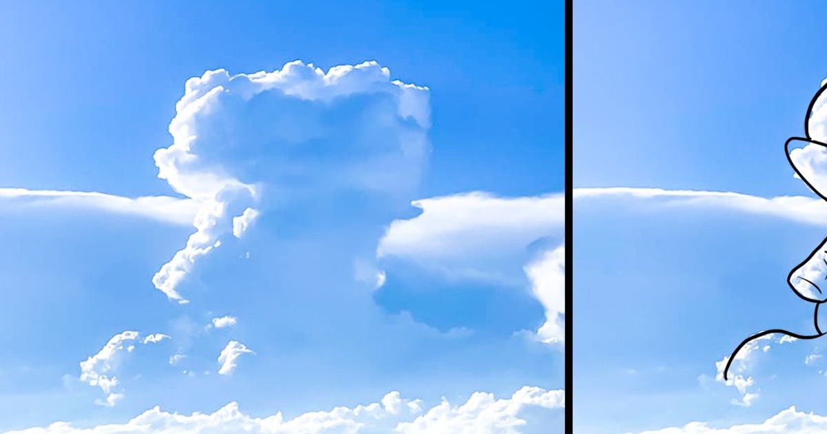 16 Nuvens com silhuetas divertidas que transformaram o céu em um verdadeiro espetáculo 16 Nuvens com silhuetas divertidas que transformaram o céu em um verdadeiro espetáculo