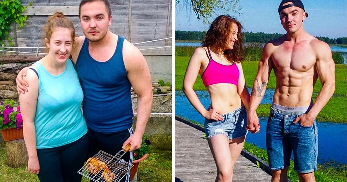 Casais fazem fotos inspiradoras de antes e depois de grandes mudanças em seus corpos