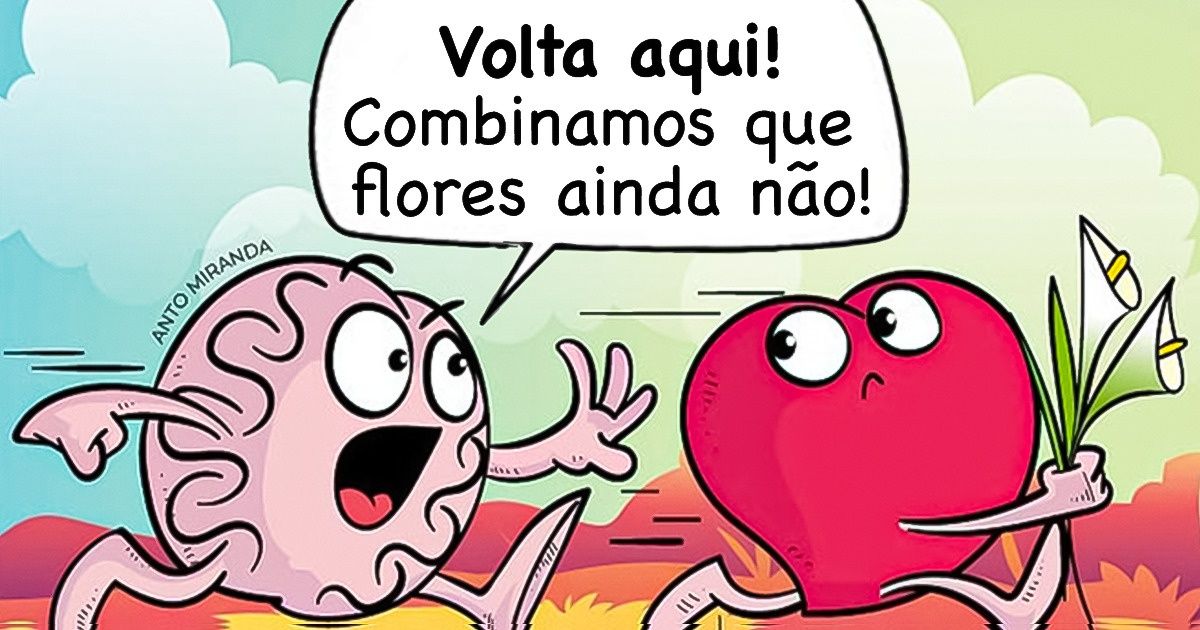 20 Comics para entender melhor como nosso coração e nosso cérebro são diferentes