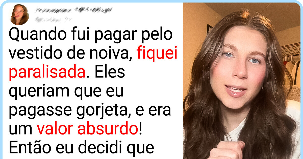 Mulher se recusa a dar gorjeta em loja de vestidos de noiva e causa uma chuva de comentários na web
